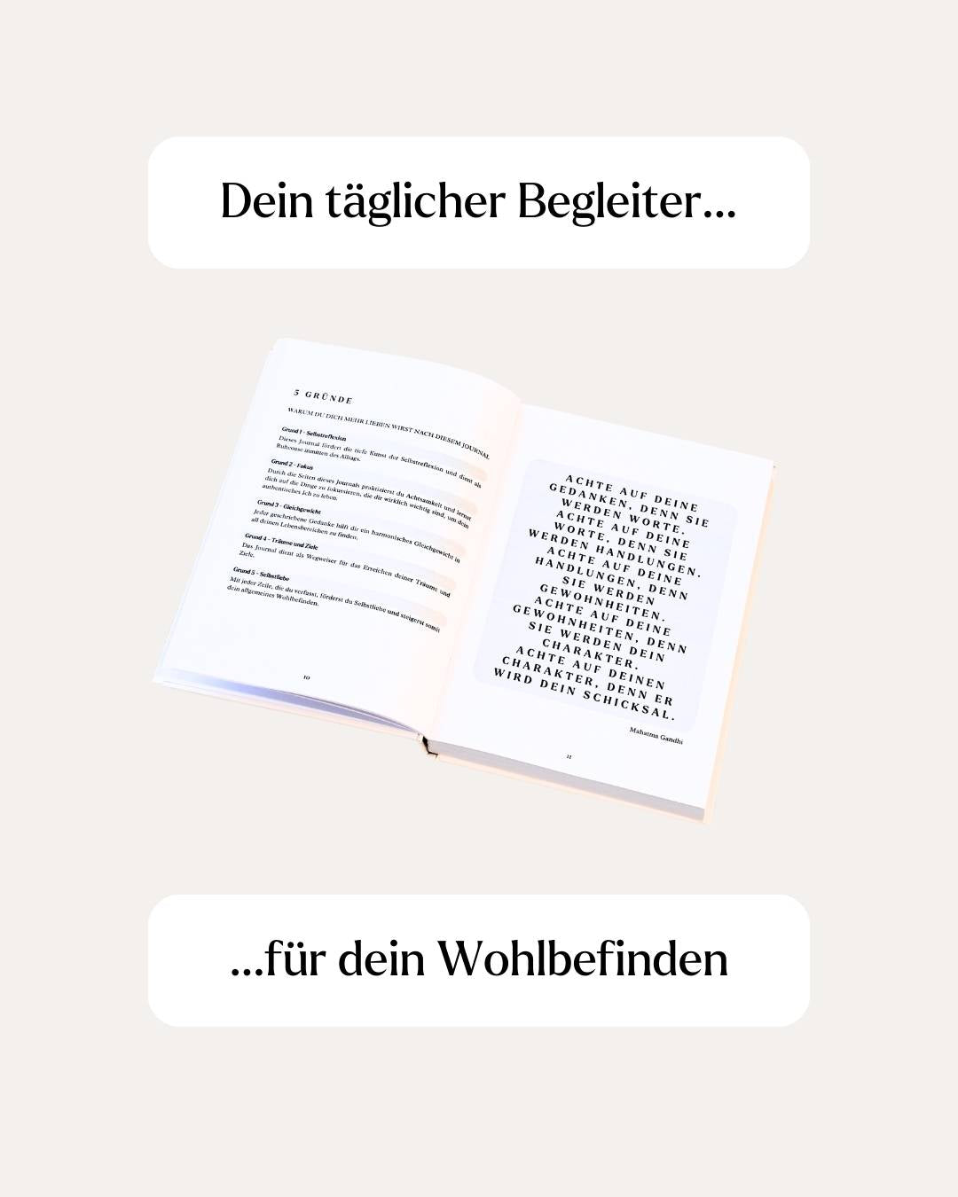 Das gesund und erfüllt sein Tagebuch