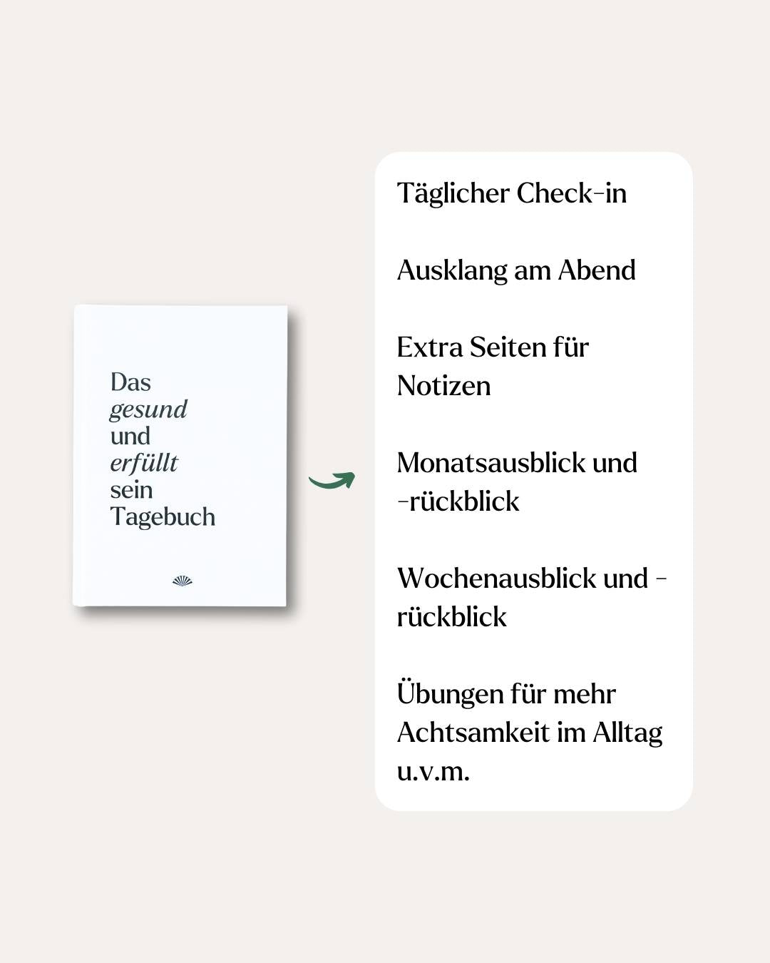 Das gesund und erfüllt sein Tagebuch